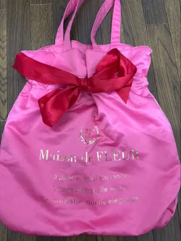 Maison de FLEUR 토트백 핑크 리본