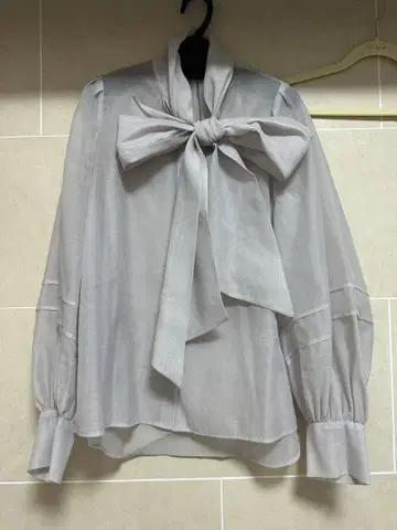 frayid 오간자 블라우스 그레이