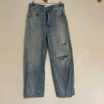 ZARA 데미지 데님 팬츠 라이트 블루 EUR36