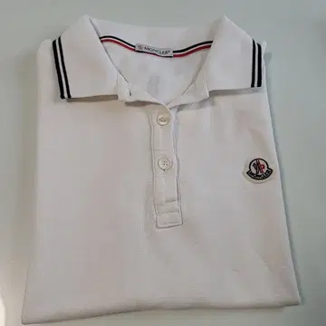 MONCLER 여성용 반팔 피케 셔츠 화이트