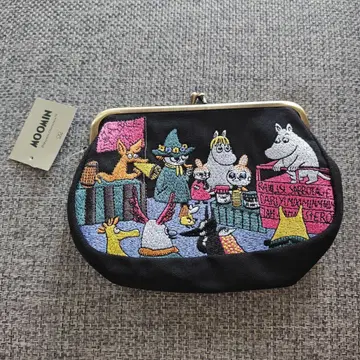 MOOMIN 무민 가마구치 파우치 자수 블랙