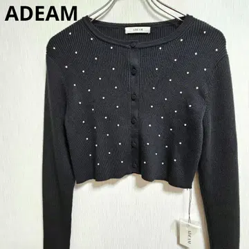 새상품 ADEAM 비쥬 장식 크롭 가디건 폭시