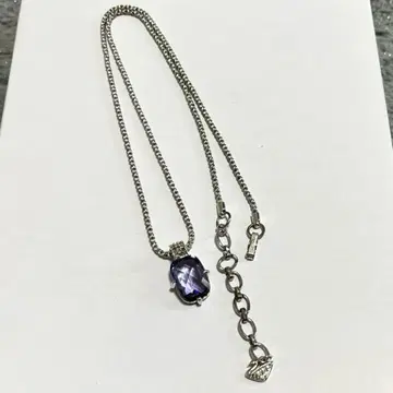 SWAROVSKI 목걸이 퍼플 스톤 BOX 포함
