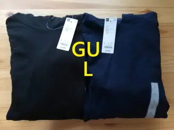 GU 2벌 세트 맨투맨 후드티 L 블랙&네이비