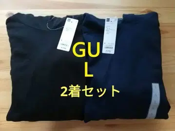 GU 2벌 세트 맨투맨 후드티 L 블랙&네이비