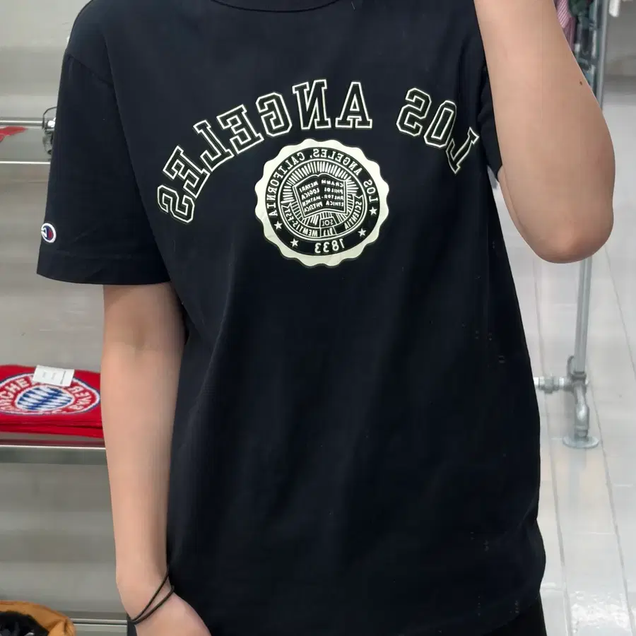 (M) 챔피온 00s 로스 앤젤레스 반팔 티셔츠 블랙