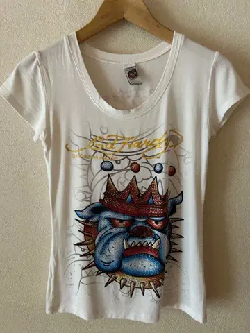 Ed Hardy 반팔 티셔츠 강아지 라이트 스톤