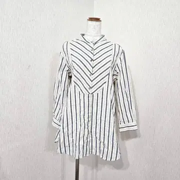 하트마켓 스트라이프 튜닉 셔츠 (M) 코튼 린넨