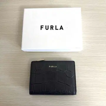 새상품급 [ FURLA ] 악어 엠보싱 접이식 지갑 그레이 계열