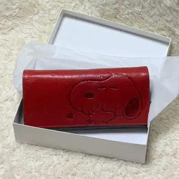 SNOOPY 스누피 천연 가죽 장지갑