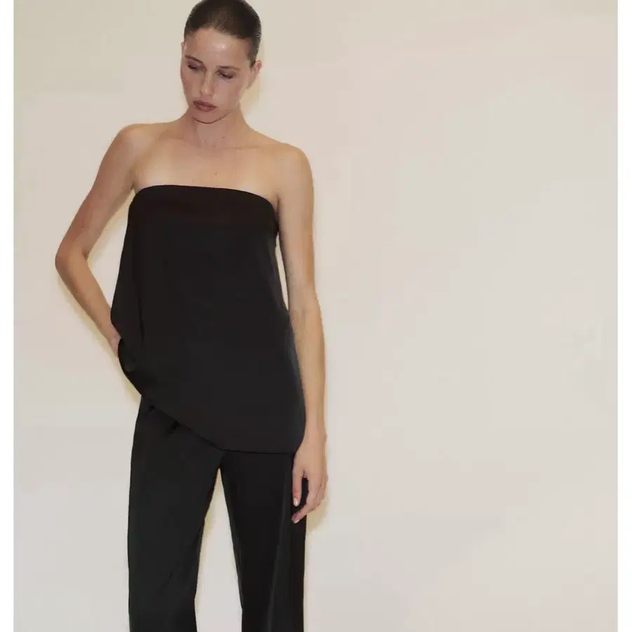 ZARA 자라 새틴 오프숄더 탑 XS
