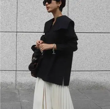 마차트 machatt 스퀘어 칼라 세일러 카라 블라우스