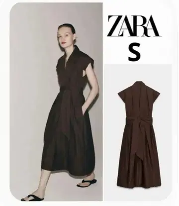 ZARA 플리츠 포플린 원피스 ZW 컬렉션 S