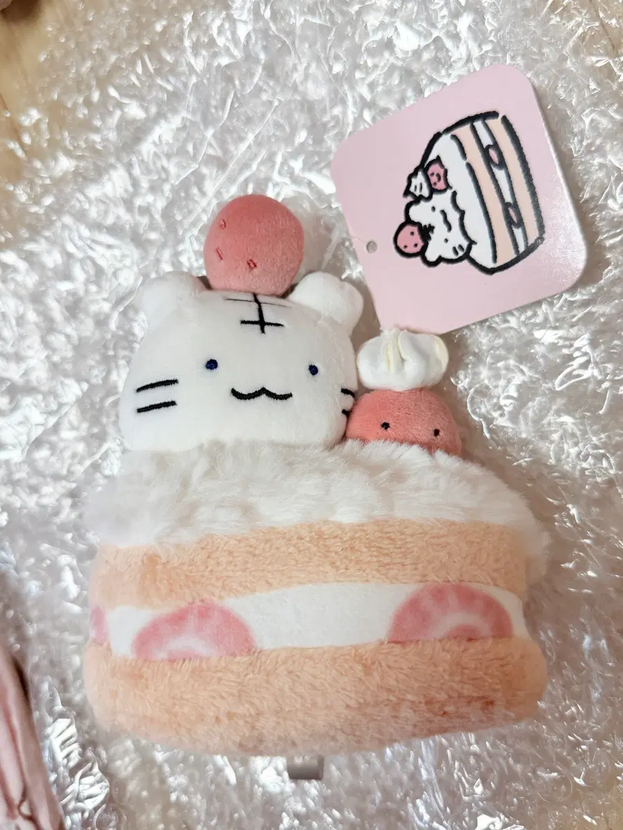 화이트타이거와블랙타이거 딸기케이크 인형키링