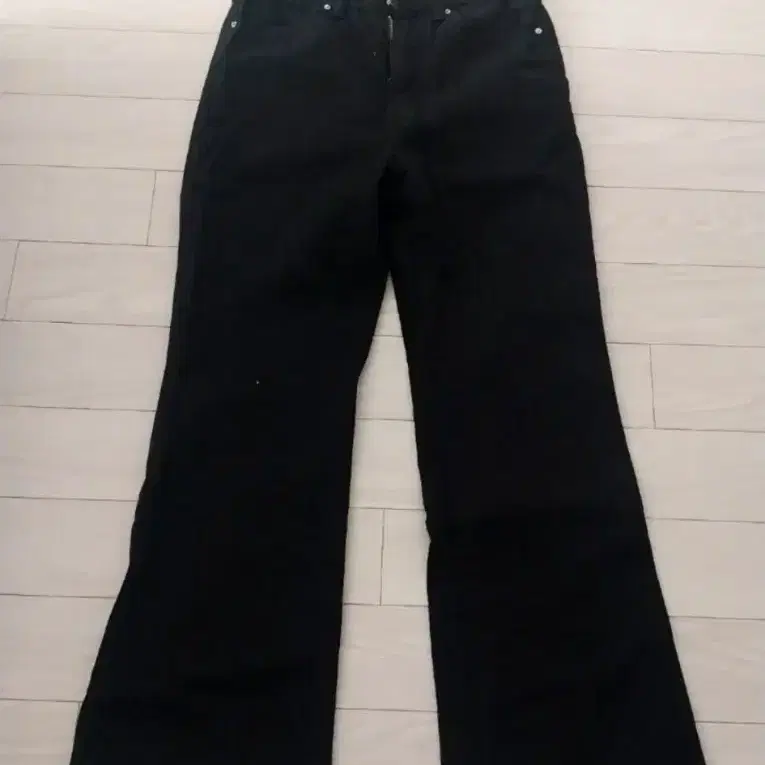 블랙 부츠컷 면팬츠(S)