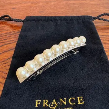 France Luxe 펄 & 메탈 스몰 머리핀 (실버)