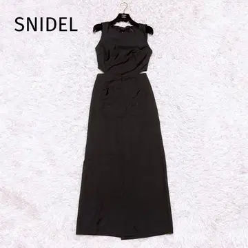 SNIDEL 스나이델 백 디자인 I 라인 원피스 타이트 롱
