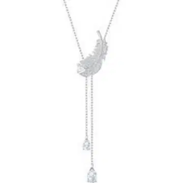 Swarovski NICE Y자형 목걸이 깃털 모티브