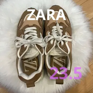 ZARA 스니커즈 브라운 베이지 23.5