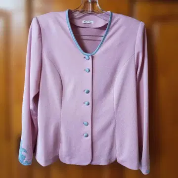 Elegance 노카라 자켓 핑크 새상품급