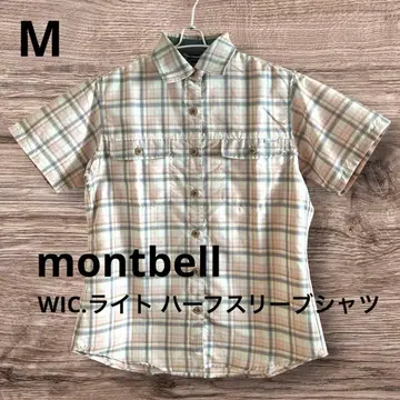 [ mont-bell ] 몽벨 WIC.라이트 하프 슬리브 셔츠 M 체크