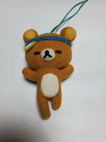 리락쿠마 스트랩 파란색 선바이저 인형뽑기 경품 미판매