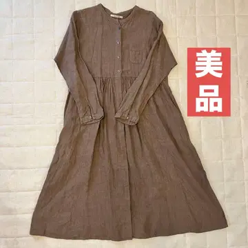 [새상품급] nachukara 린넨 롱 원피스 브라운