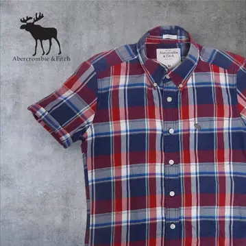 Abercrombie & Fitch 아바클로 반팔 마드라스 체크 셔츠 M