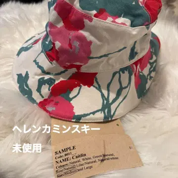헬렌 카민스키 꽃무늬 코튼 모자 햇 미사용