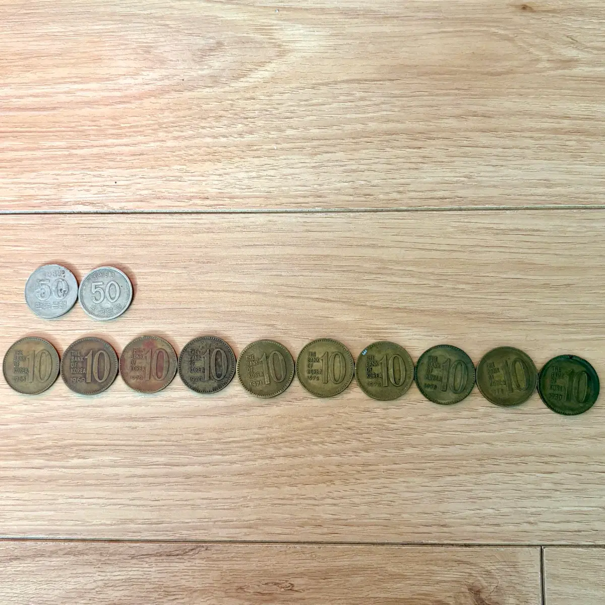 한국은행 100원 50원 10원 동전 모음