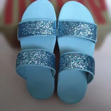 미사용품 FitFlop 글리터 더블 스트랩 샌들 US07