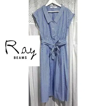 Ray BEAMS 와이드 오픈 카라 원피스