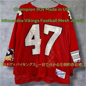90s USA제 챔피온 바이킹스 미식축구 저지 L 빨간색