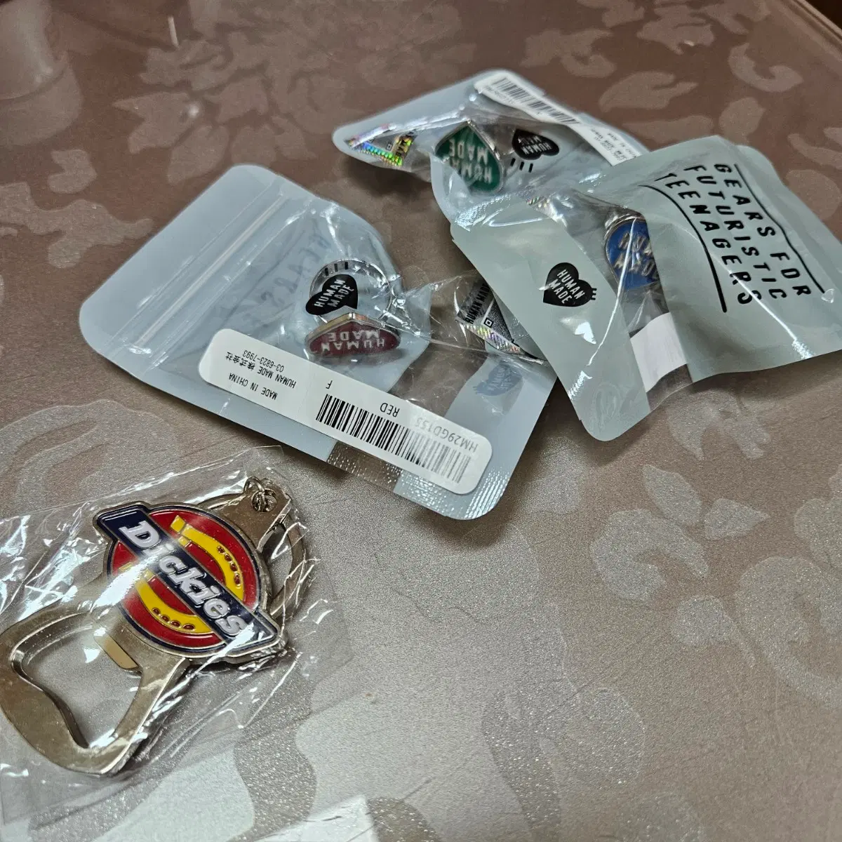 휴먼메이드 하트링반지 레드 그린 블루+디키즈키링