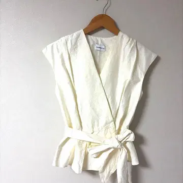 마레라 슬리브리스 블라우스 리본 여성용