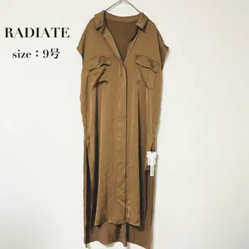 [ 새상품 택 포함 ] RADIATE 야마다야 새틴 롱 셔츠 원피스