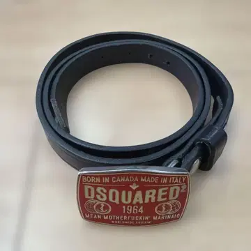 DSQUARED2 가죽 벨트 로고 버클 블랙