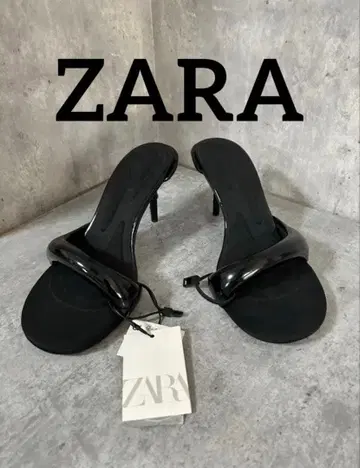 새상품 ZARA 패디드 힐 샌들 블랙