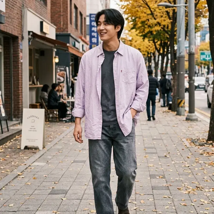리바이스 셔츠 라벤더