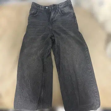 ZARA 블랙 워시 36 데님 와이드 팬츠
