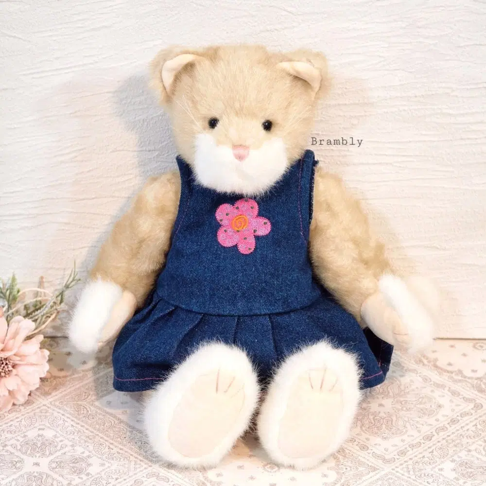 보이즈베어 빈티지인형 소품 치즈 고양이 냥이 데님 플라워 꽃 키덜트