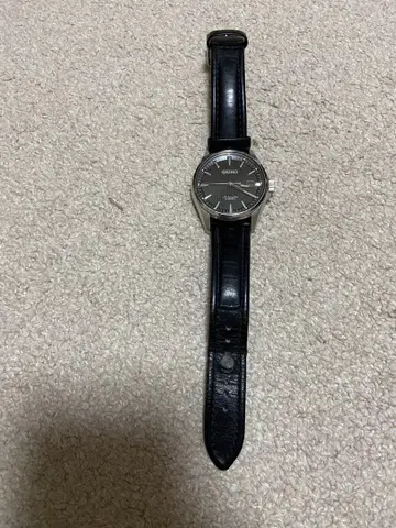 SEIKO 자동 와인딩 손목시계 블랙 다이얼 가죽 벨트