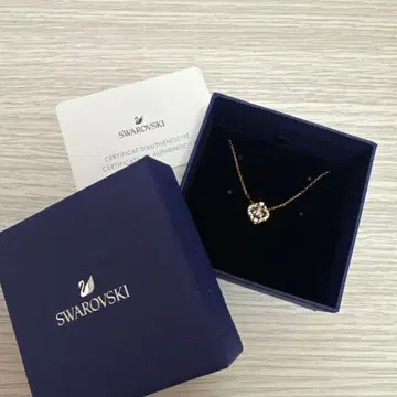 SWAROVSKI 목걸이 플라워 모티브 클로버 핑크