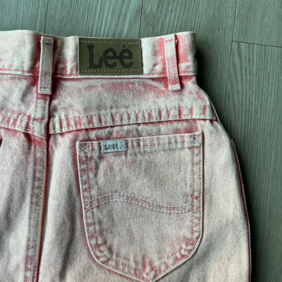 Lee 핑크 워싱 데님 청치마