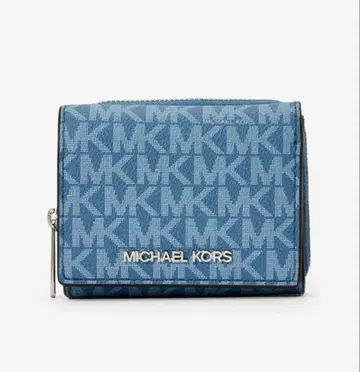 [ 미사용 새상품 ] MICHAEL KORS 접이식 지갑 MK 패턴 블루