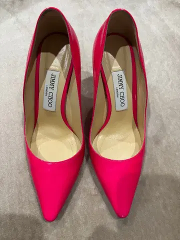 JIMMY CHOO 패턴트 레더 펌프스 핑크