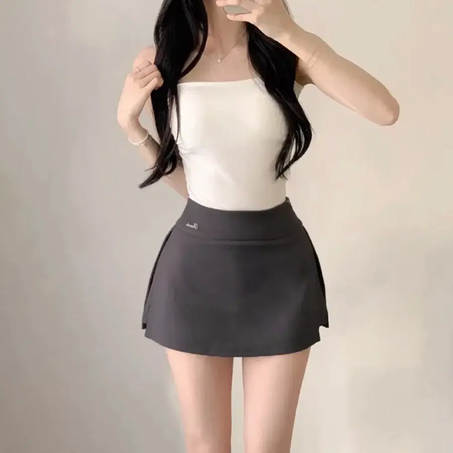 트임 트레이닝 차콜 치마바지