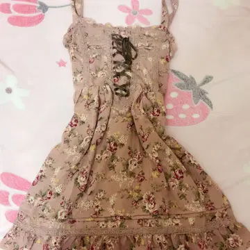 axes femme 꽃무늬 레이스업 미니 원피스