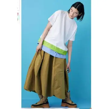 nagonstans 나곤스탠스 CO 천축 헴레이어 T셔츠 화이트