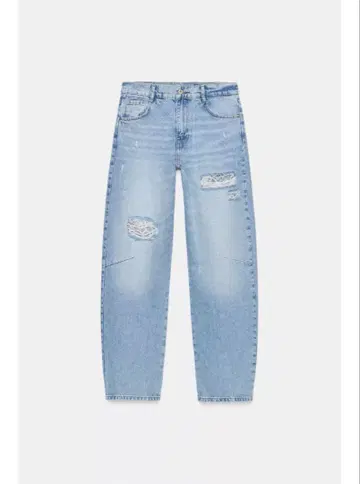 ZARA 레이스 디테일 데님 팬츠